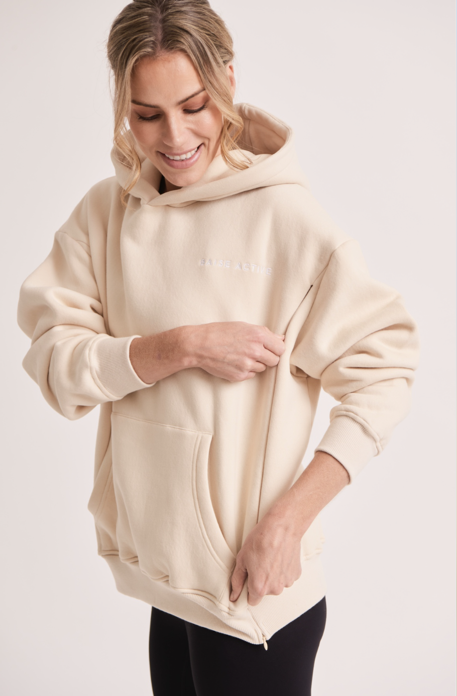 Stone Beige Breastfeeding Hoodie