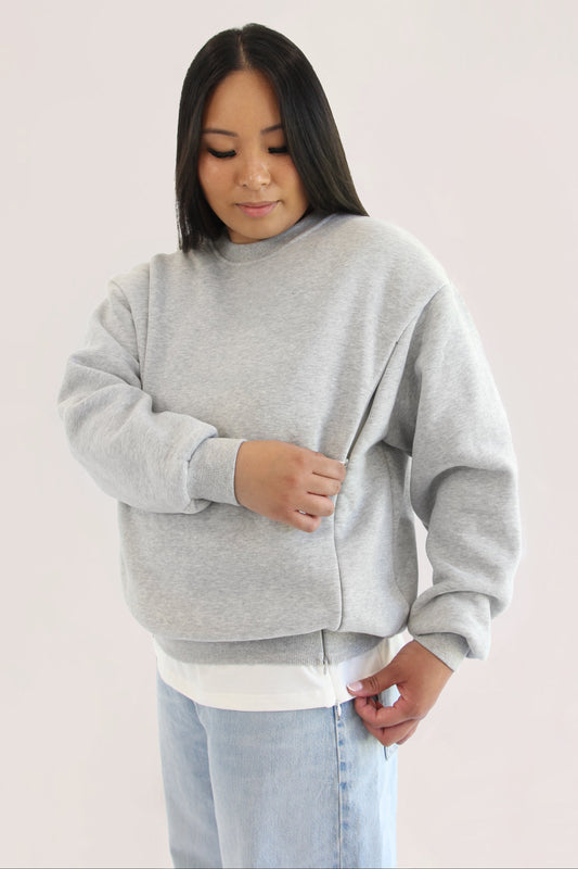 Grey Breastfeeding Crewneck