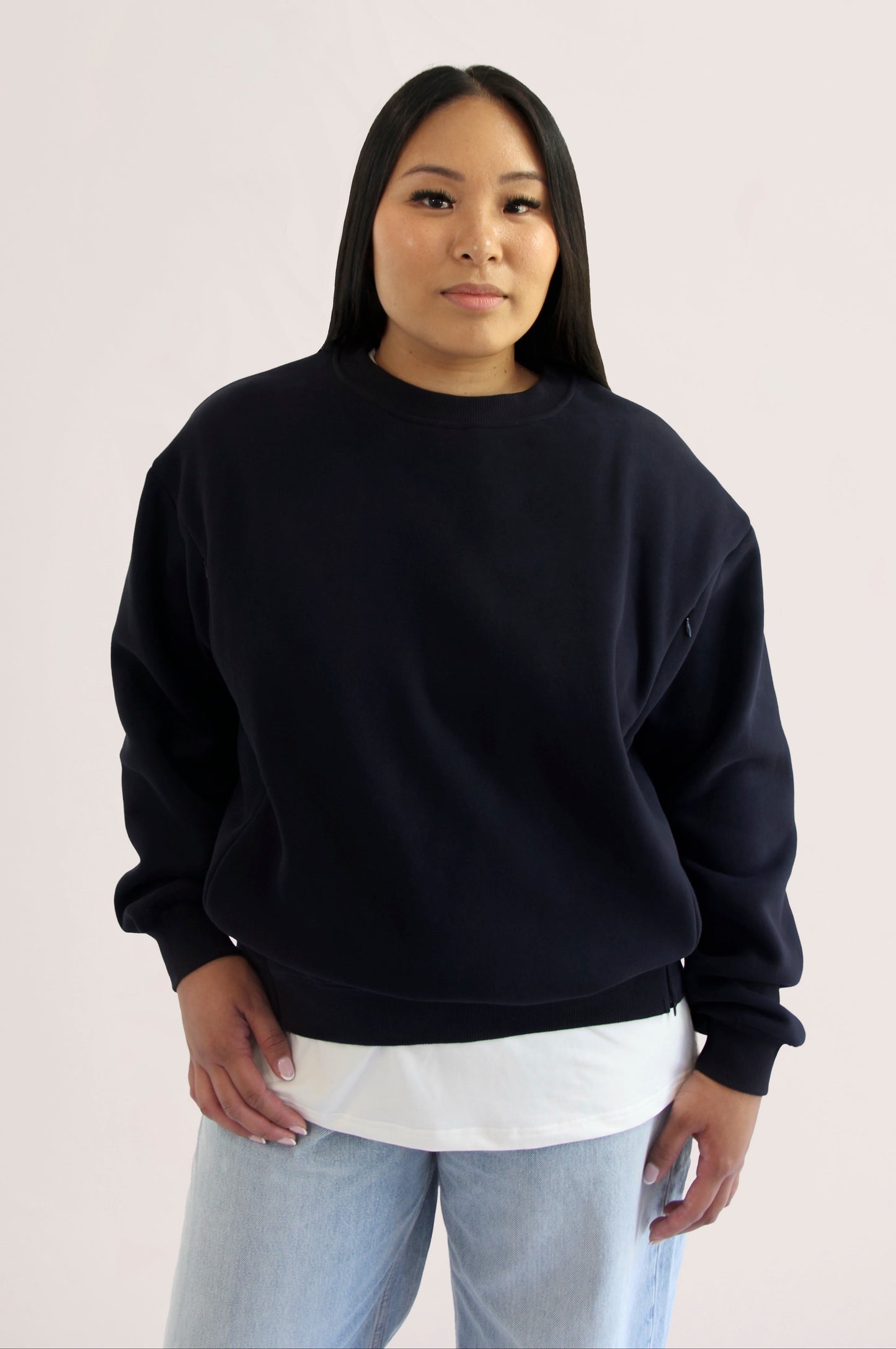 Navy Breastfeeding Crewneck